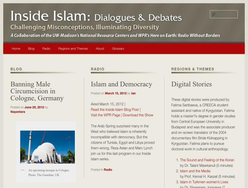 University of Wisconsin: Inside Islam: Dialogues and Debates Website University of Wisconsin: Inside Islam: Dialogues and Debates Website