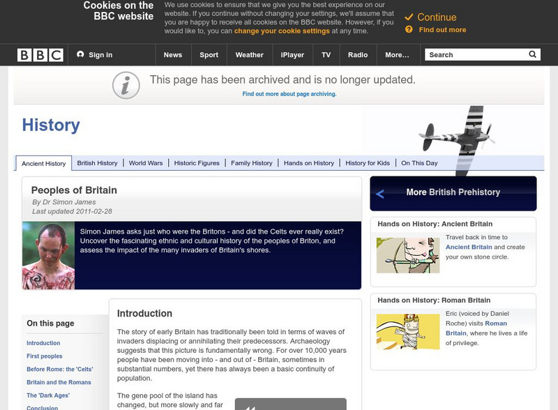 Bbc History: Ancient History: British Prehistory: Peoples of Britain Handout