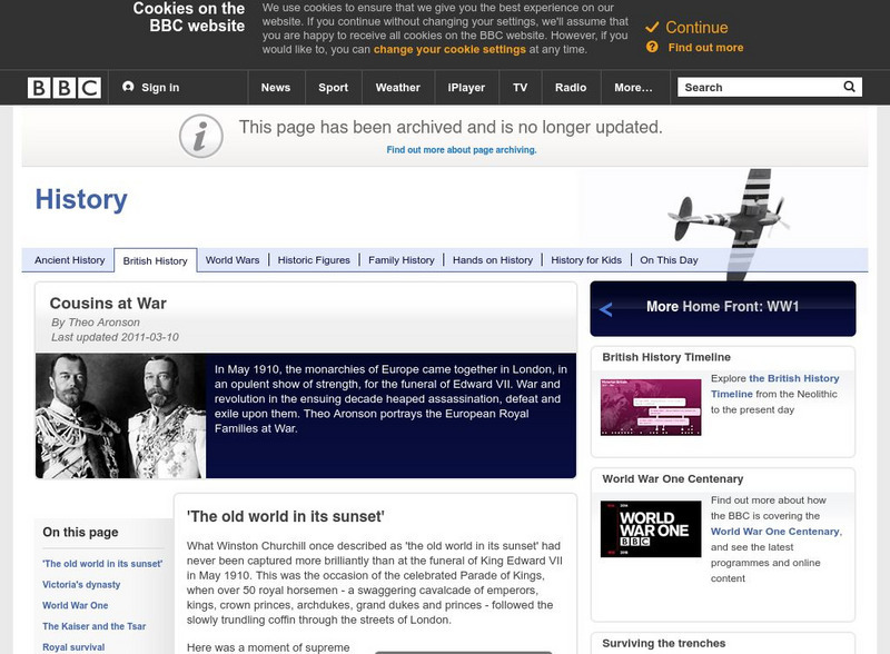 Bbc History: World Wars: World War One: Cousins at War Website Bbc History: World Wars: World War One: Cousins at War Website