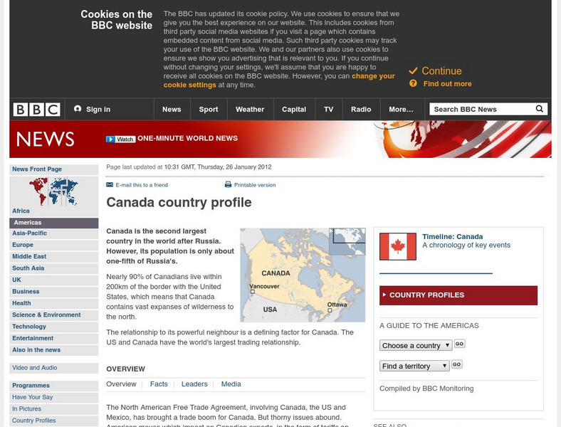 Bbc: News: Country Profile: Canada Handout Bbc: News: Country Profile: Canada Handout