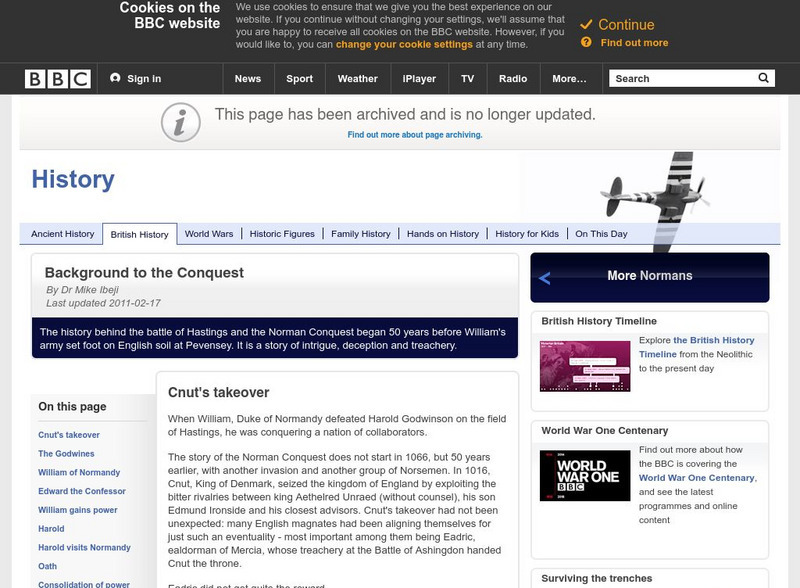 Bbc: Norman Conquest Background Handout Bbc: Norman Conquest Background Handout