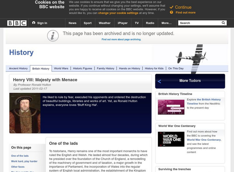 Bbc: History: Tudors: Henry Viii: Majesty With Menace Website Bbc: History: Tudors: Henry Viii: Majesty With Menace Website