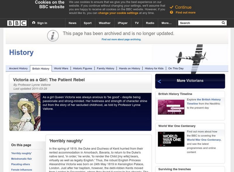 Bbc: History: Victoria as a Girl: The Patient Rebel Handout Bbc: History: Victoria as a Girl: The Patient Rebel Handout