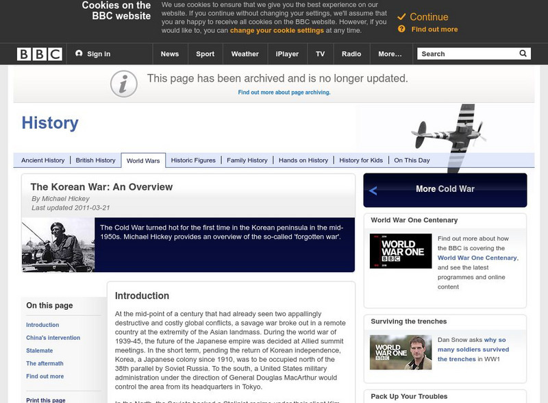 Bbc: The Cold War: The Korean War: An Overview Article Bbc: The Cold War: The Korean War: An Overview Article