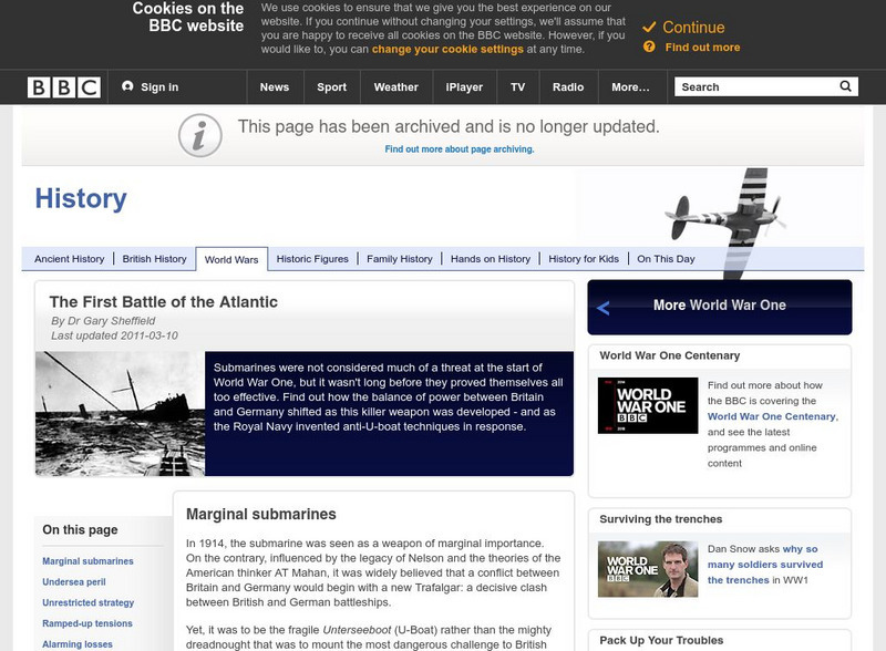 Bbc History: World Wars: World War One: The First Battle of the Atlantic Article