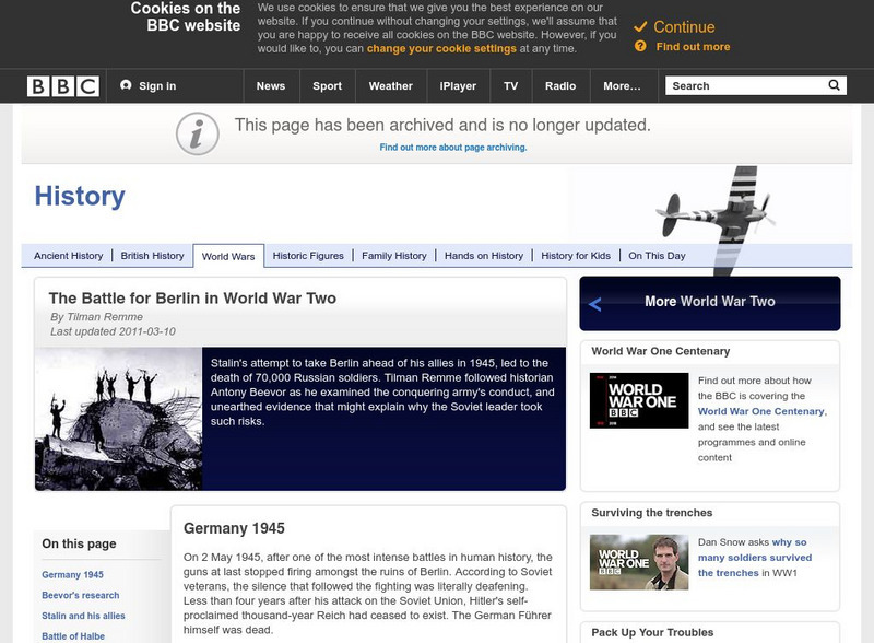 Bbc History: World Wars: World War Two: Battle for Berlin Article Bbc History: World Wars: World War Two: Battle for Berlin Article