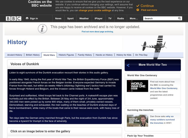 Bbc History: World Wars: World War Two: Voices of Dunkirk Audio