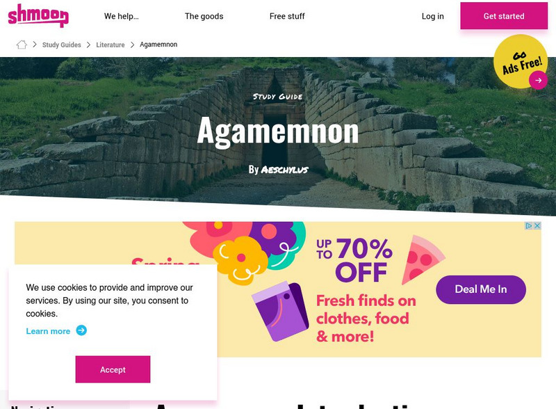 Shmoop: Agamemnon Unit Plan Shmoop: Agamemnon Unit Plan