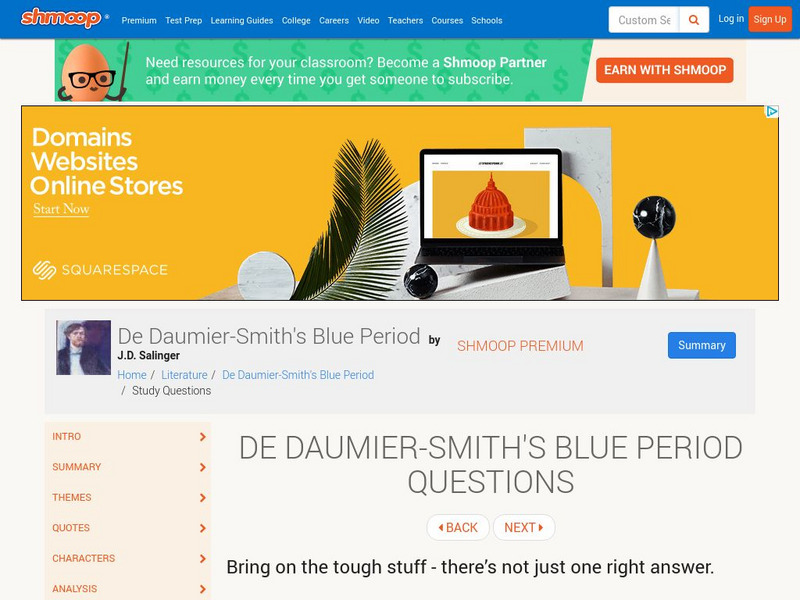 Shmoop: De Daumier Smith's Blue Period Activity Shmoop: De Daumier Smith's Blue Period Activity