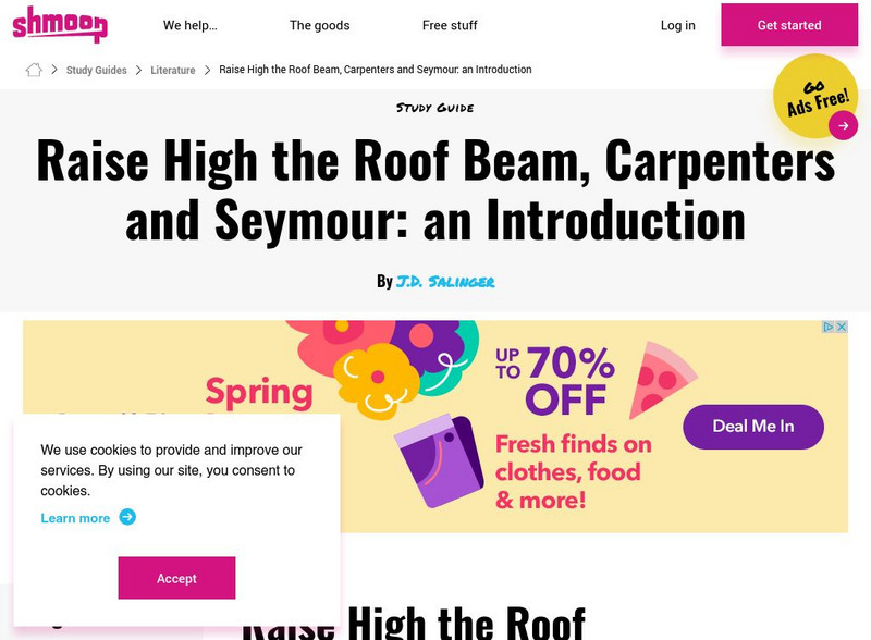 Shmoop: Raise High the Roof Beam, Carpenters and Seymour Activity Shmoop: Raise High the Roof Beam, Carpenters and Seymour Activity