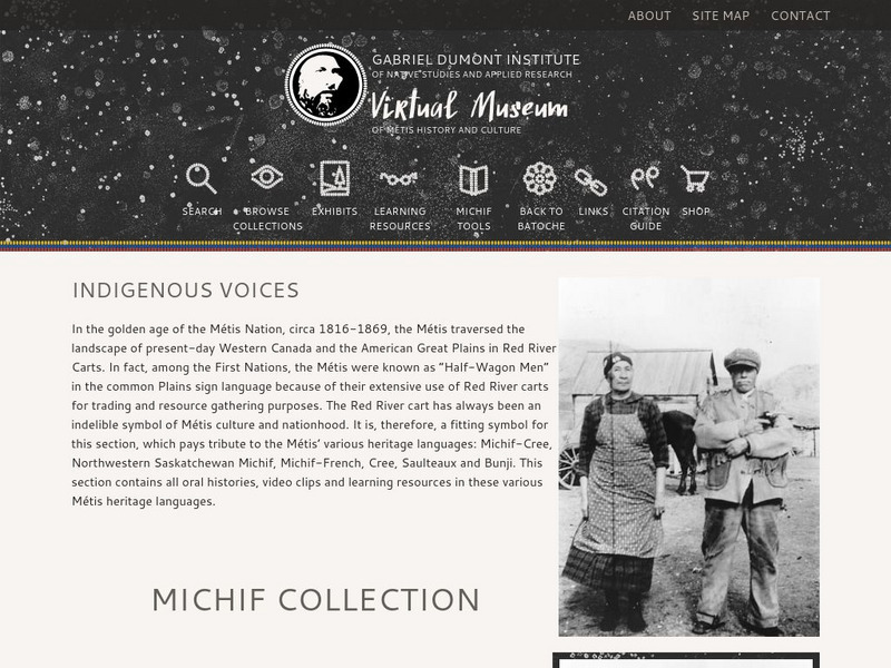 The Virtual Museum of Metis History and Culture: Indigenous Voices Handout The Virtual Museum of Metis History and Culture: Indigenous Voices Handout