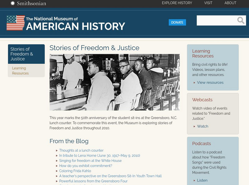 National Museum of American History: Stories of Freedom and Justice Website National Museum of American History: Stories of Freedom and Justice Website
