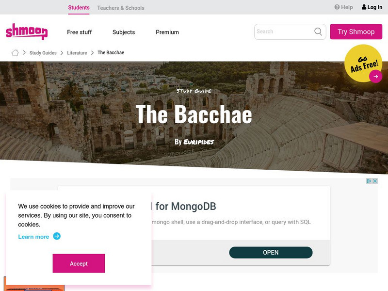 Shmoop: The Bacchae Unit Plan Shmoop: The Bacchae Unit Plan