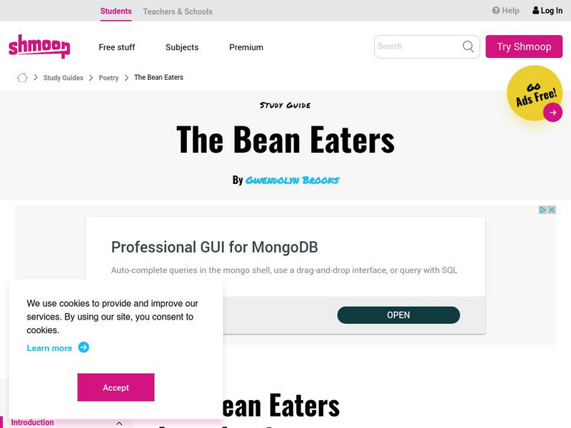 Shmoop: The Bean Eaters Unit Plan Shmoop: The Bean Eaters Unit Plan