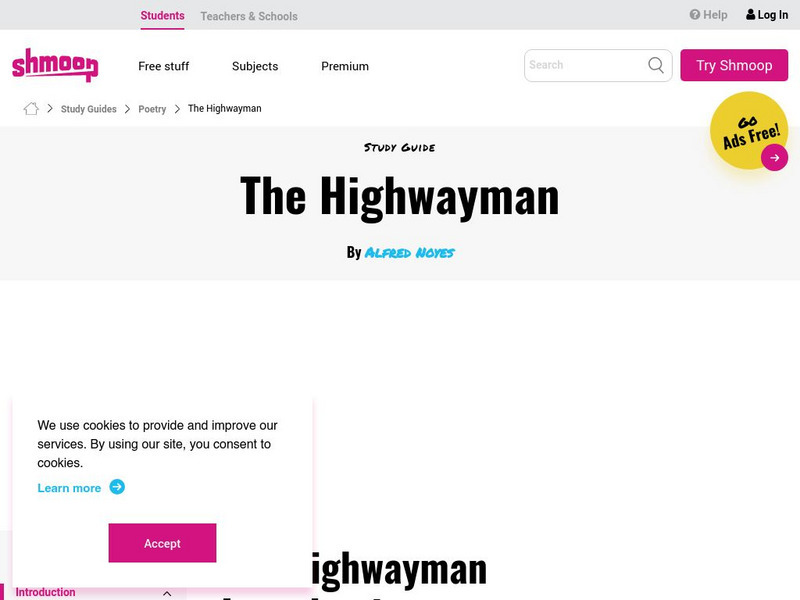 Shmoop: The Highwayman Activity Shmoop: The Highwayman Activity