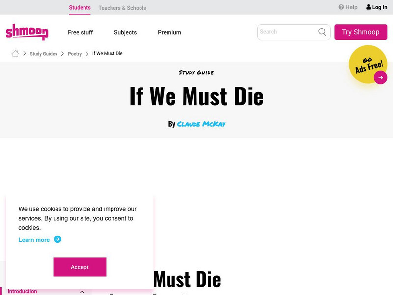 Shmoop: If We Must Die Activity Shmoop: If We Must Die Activity