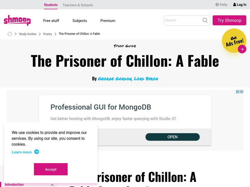 Shmoop: The Prisoner of Chillon Activity
