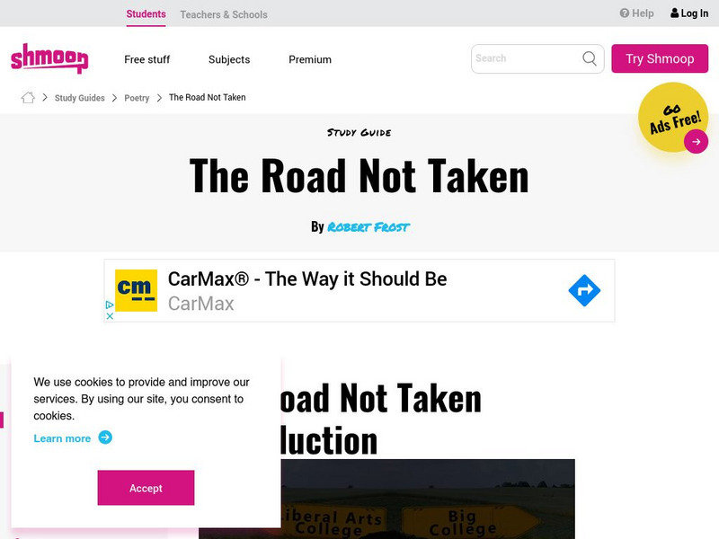 Shmoop: The Road Not Taken Activity Shmoop: The Road Not Taken Activity