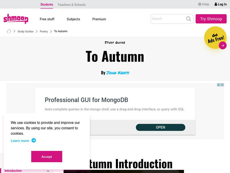 Shmoop: To Autumn Activity Shmoop: To Autumn Activity