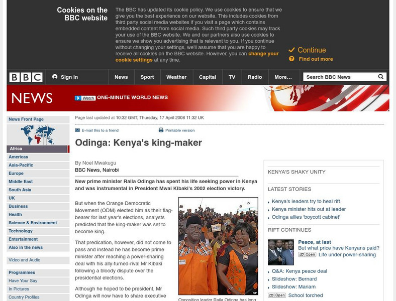 Bbc: Odinga: Kenya's King Maker Website Bbc: Odinga: Kenya's King Maker Website