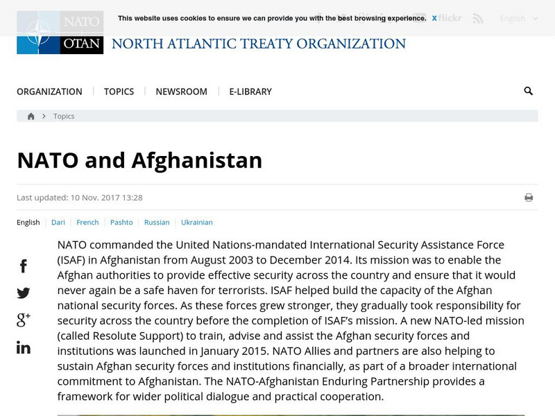 Nato: Nato's Role in Afghanistan Website Nato: Nato's Role in Afghanistan Website