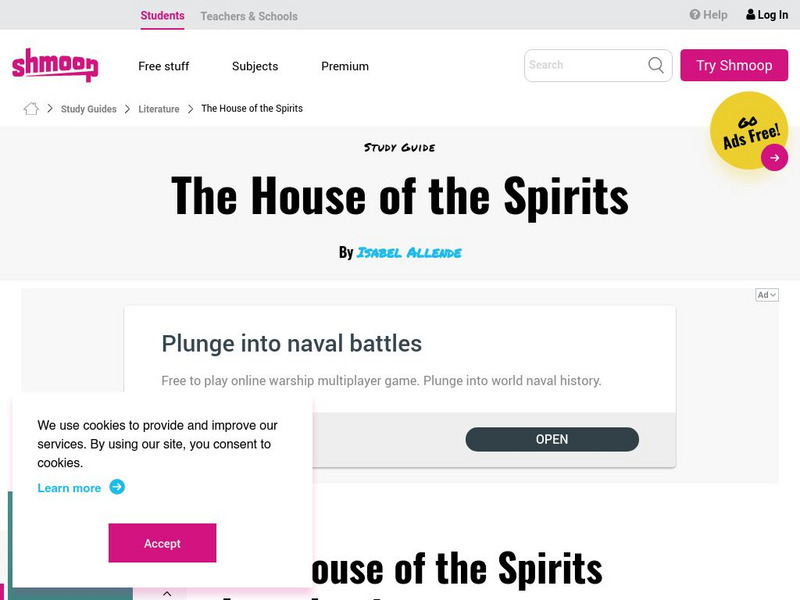Shmoop: The House of Spirits Activity Shmoop: The House of Spirits Activity