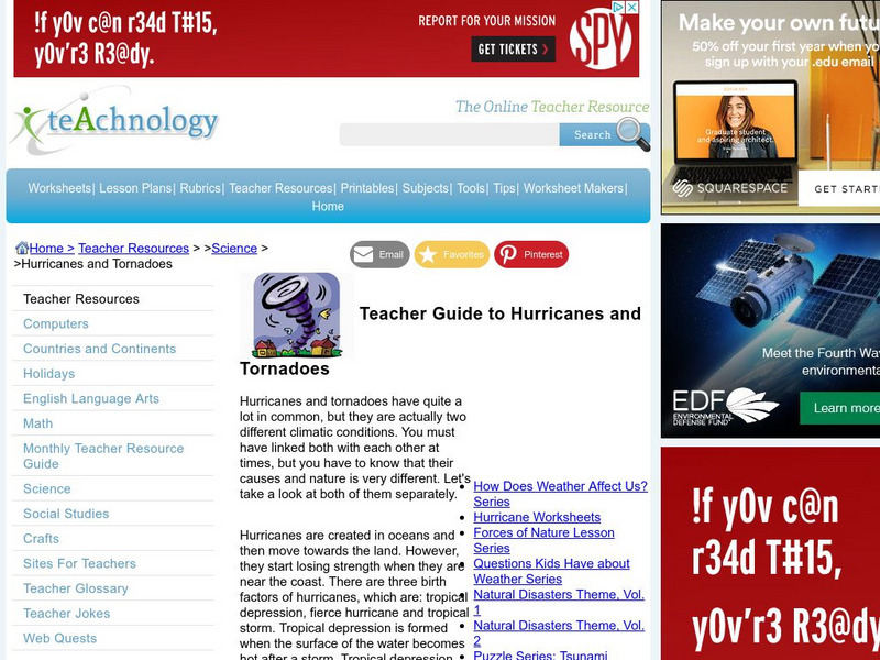 Teachnology: Hurricane and Tornado Teaching Theme Unit Plan Teachnology: Hurricane and Tornado Teaching Theme Unit Plan