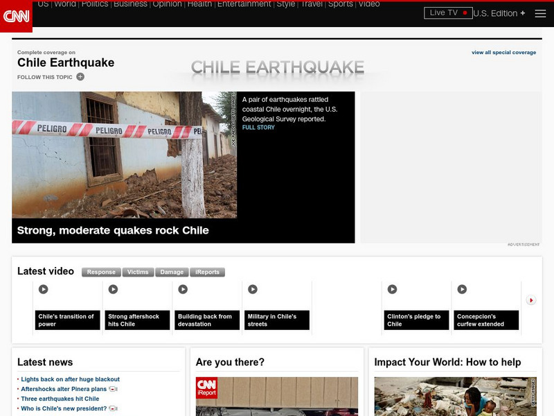 Cnn: Chile Earthquake Website Cnn: Chile Earthquake Website