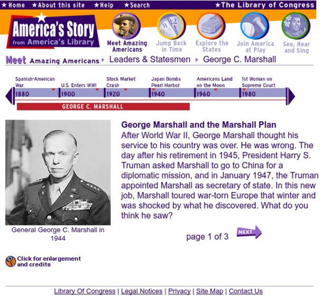 Loc: America's Story: George Marshall and the Marshall Plan Website Loc: America's Story: George Marshall and the Marshall Plan Website