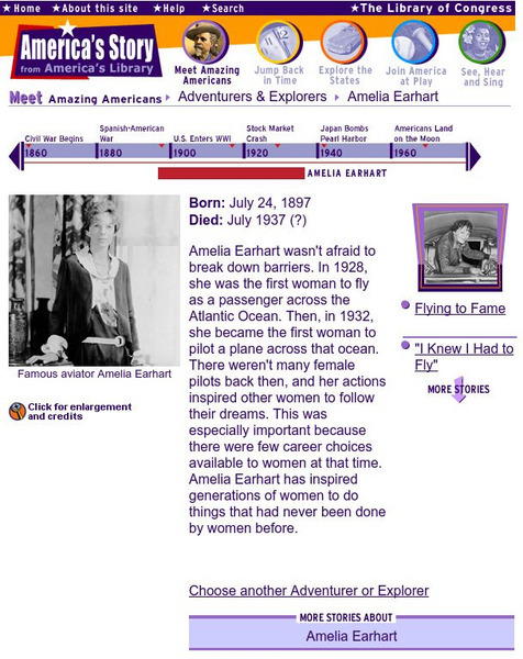 Loc: America's Story: Amelia Earhart Activity Loc: America's Story: Amelia Earhart Activity