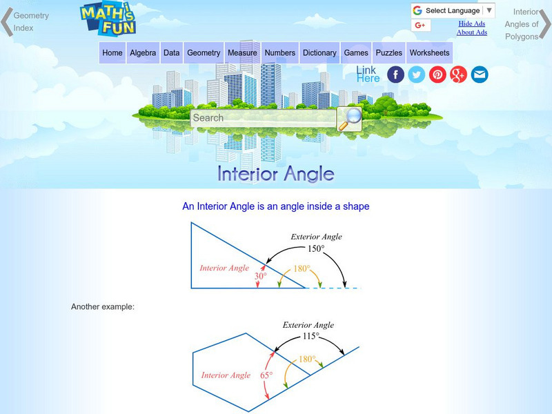 Math Is Fun: Interior Angles Handout Math Is Fun: Interior Angles Handout