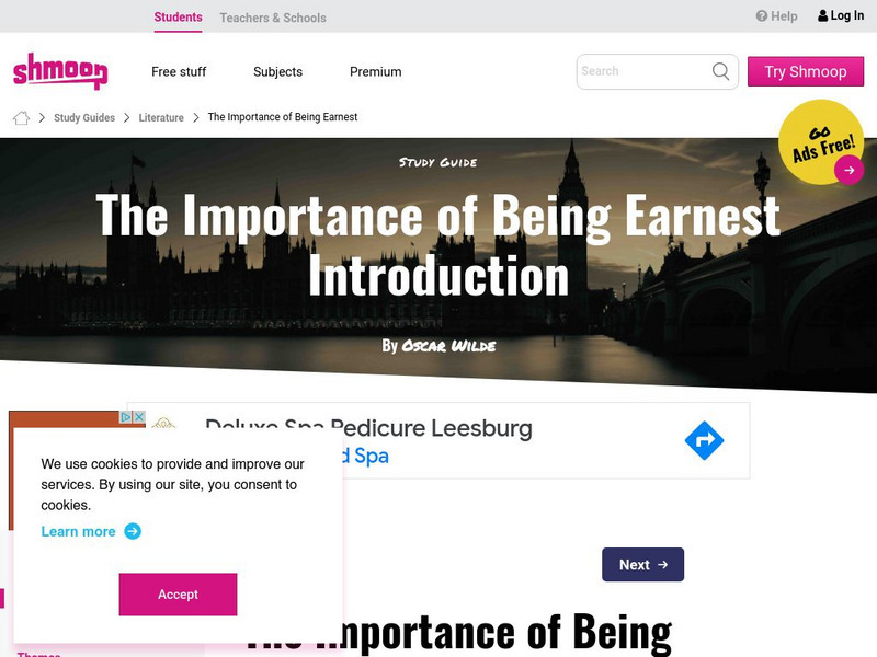 Shmoop: The Importance of Being Earnest Activity Shmoop: The Importance of Being Earnest Activity