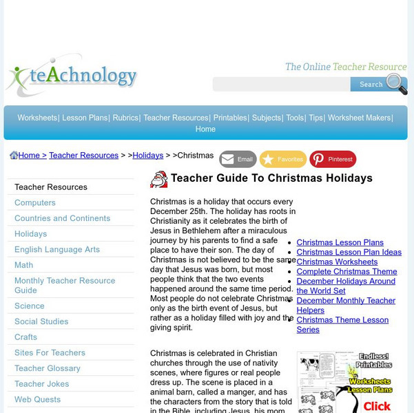 Teachnology: Christmas Teaching Theme Website Teachnology: Christmas Teaching Theme Website