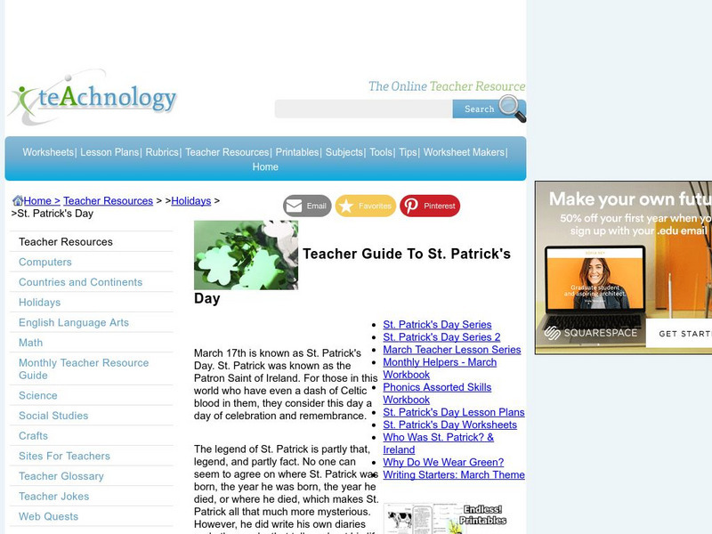 Teachnology: St. Patrick's Day Teaching Theme Website Teachnology: St. Patrick's Day Teaching Theme Website
