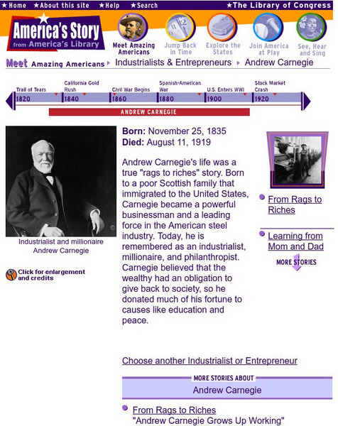 Loc: America's Story: Andrew Carnegie Handout Loc: America's Story: Andrew Carnegie Handout