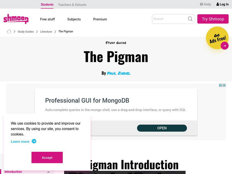 Shmoop: The Pigman Activity