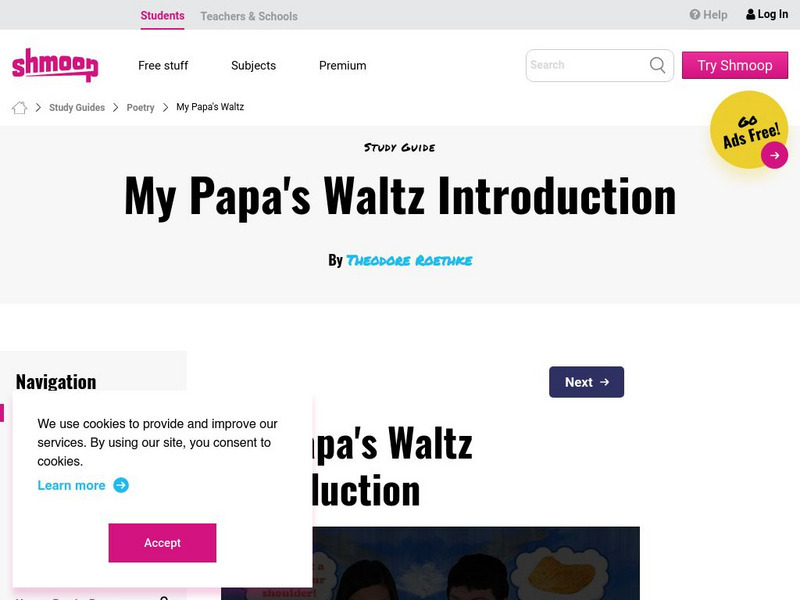 Shmoop: My Papa's Waltz Activity Shmoop: My Papa's Waltz Activity