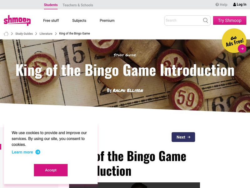 Shmoop: King of the Bingo Game Activity Shmoop: King of the Bingo Game Activity