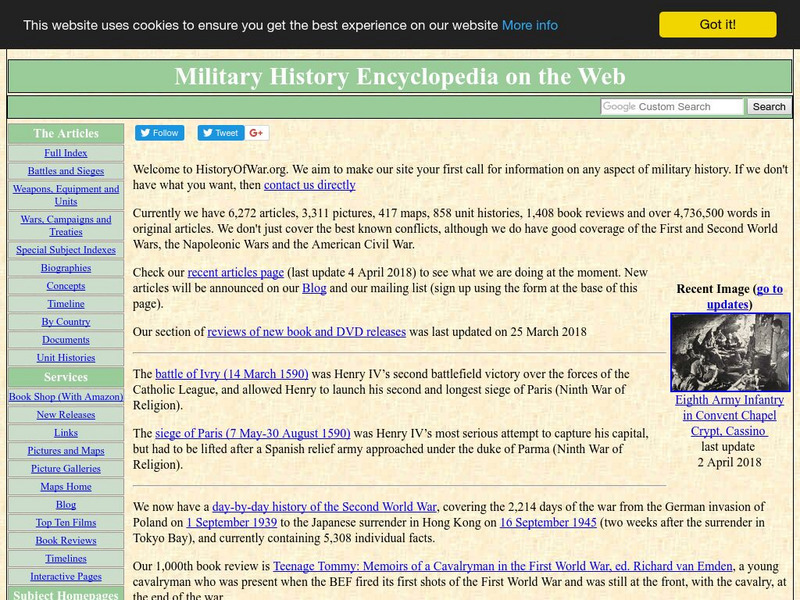 Military History Encyclopedia on the Web Website Military History Encyclopedia on the Web Website