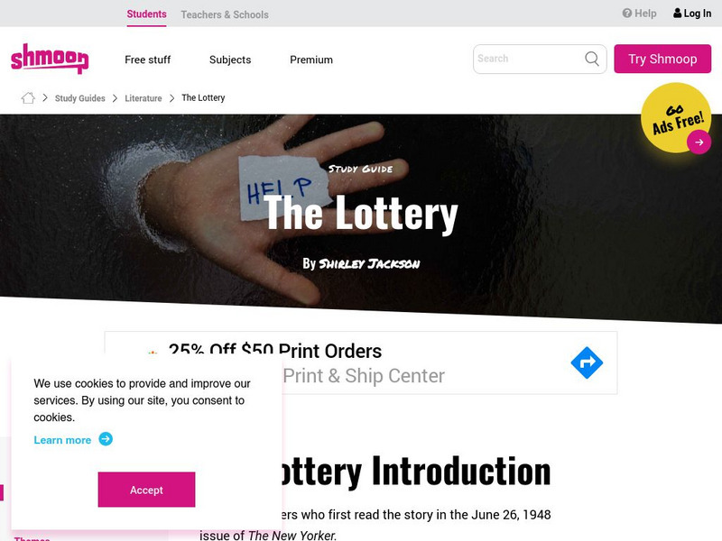 Shmoop: The Lottery Activity Shmoop: The Lottery Activity