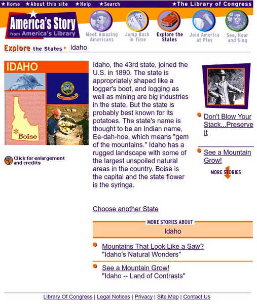Loc: America's Story: Idaho Handout