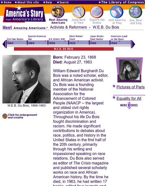 Loc: America's Story: w.e.b. Du Bois Handout Loc: America's Story: w.e.b. Du Bois Handout