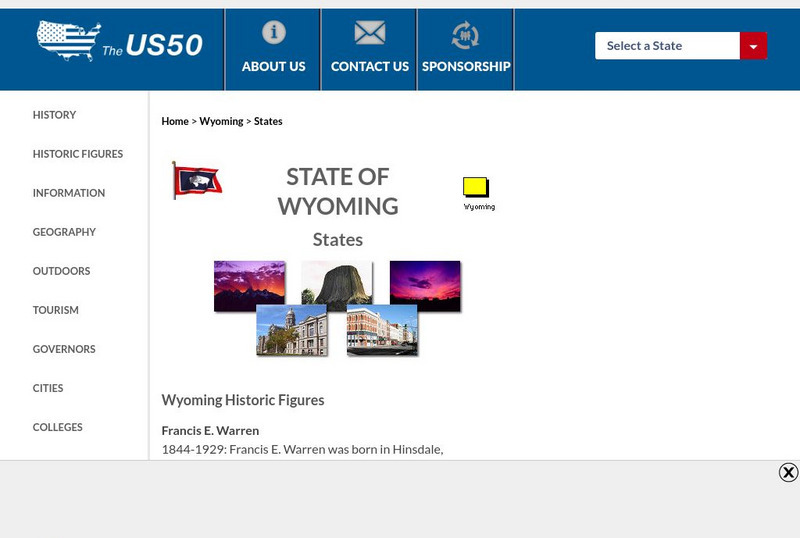 The Us50: State of Wyoming: Historic Figures Handout The Us50: State of Wyoming: Historic Figures Handout