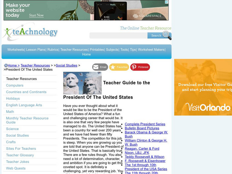 Teachnology: President's Day Teaching Theme Website Teachnology: President's Day Teaching Theme Website