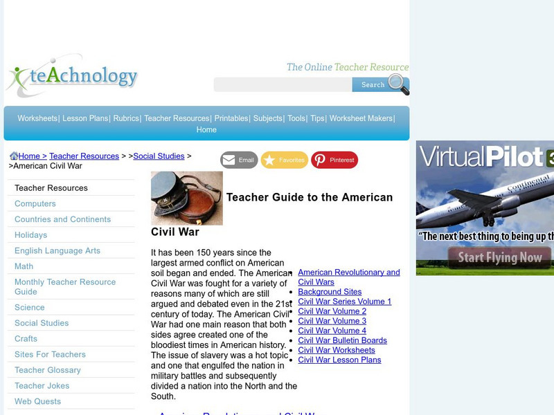 Teachnology: American Civil War Teaching Theme Professional Doc
