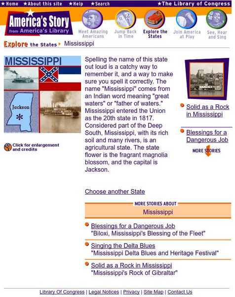 Loc: America's Story: Mississippi Handout Loc: America's Story: Mississippi Handout