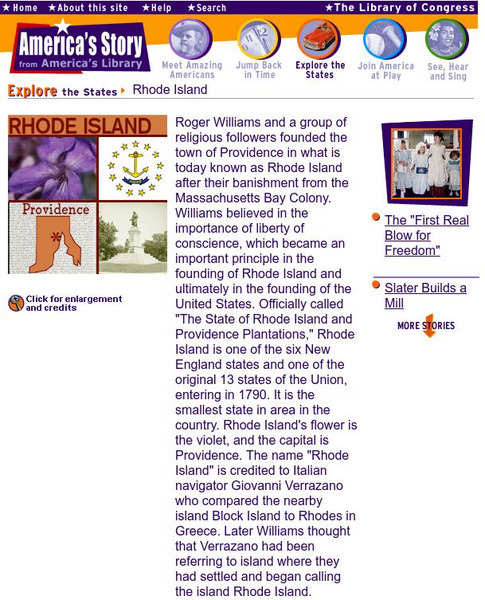 Loc: America's Story: Rhode Island Handout