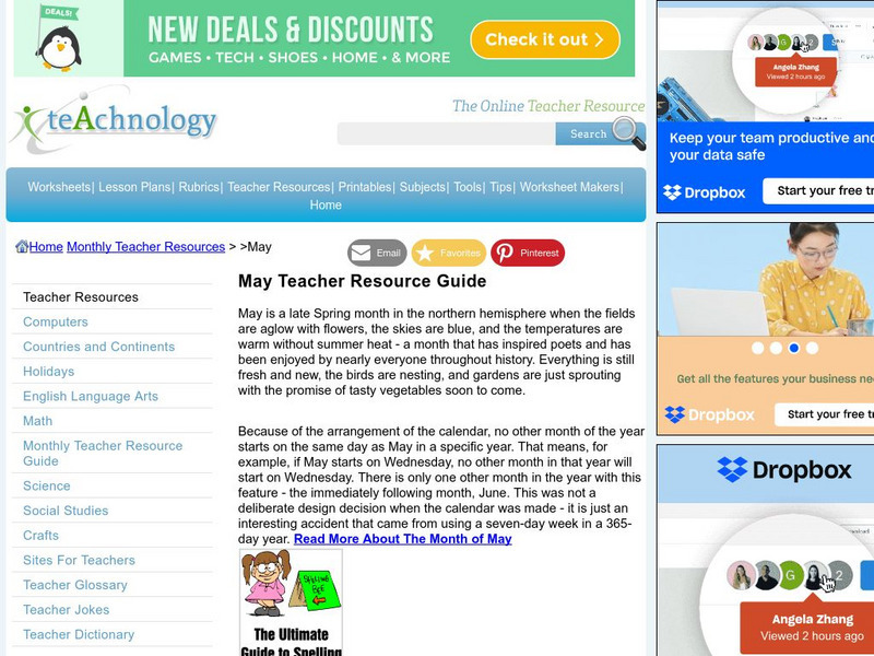 Teachnology: May Teacher Resource Guide Website Teachnology: May Teacher Resource Guide Website