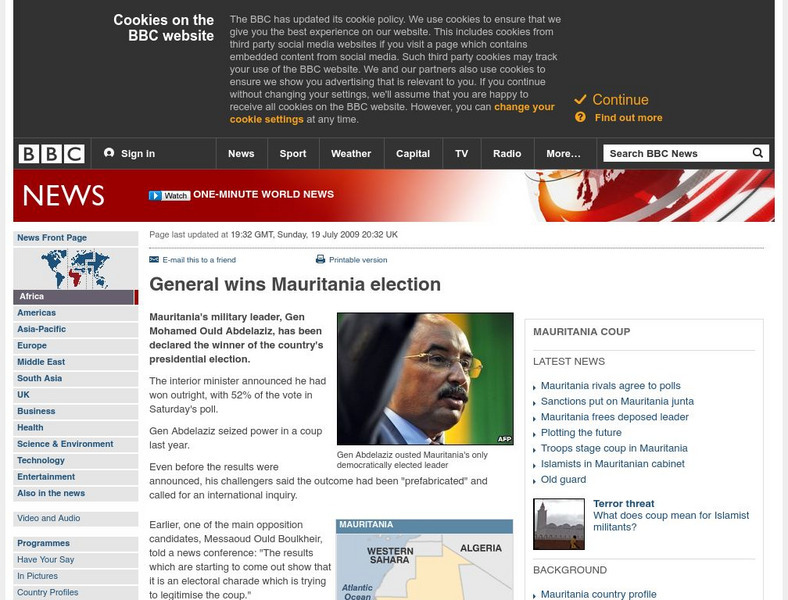 Bbc News: General Wins Mauritania Election'09 Website Bbc News: General Wins Mauritania Election'09 Website