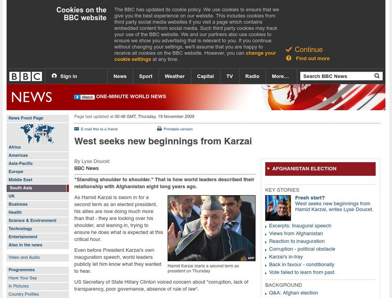 Bbc: West Seeks New Beginnings From Karzai Handout Bbc: West Seeks New Beginnings From Karzai Handout